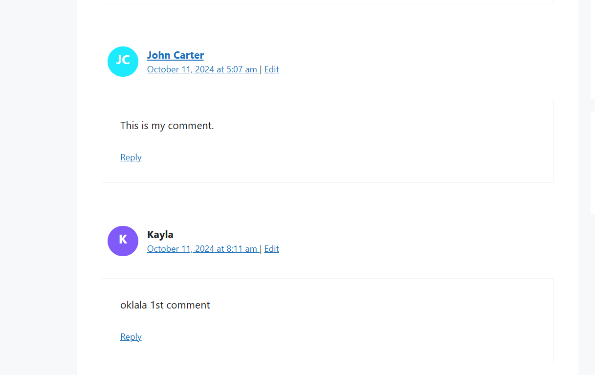 Also working for comment