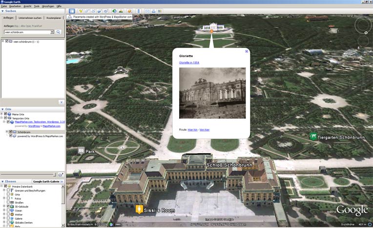 Frontend: layer map in Google Earth (via KML export)