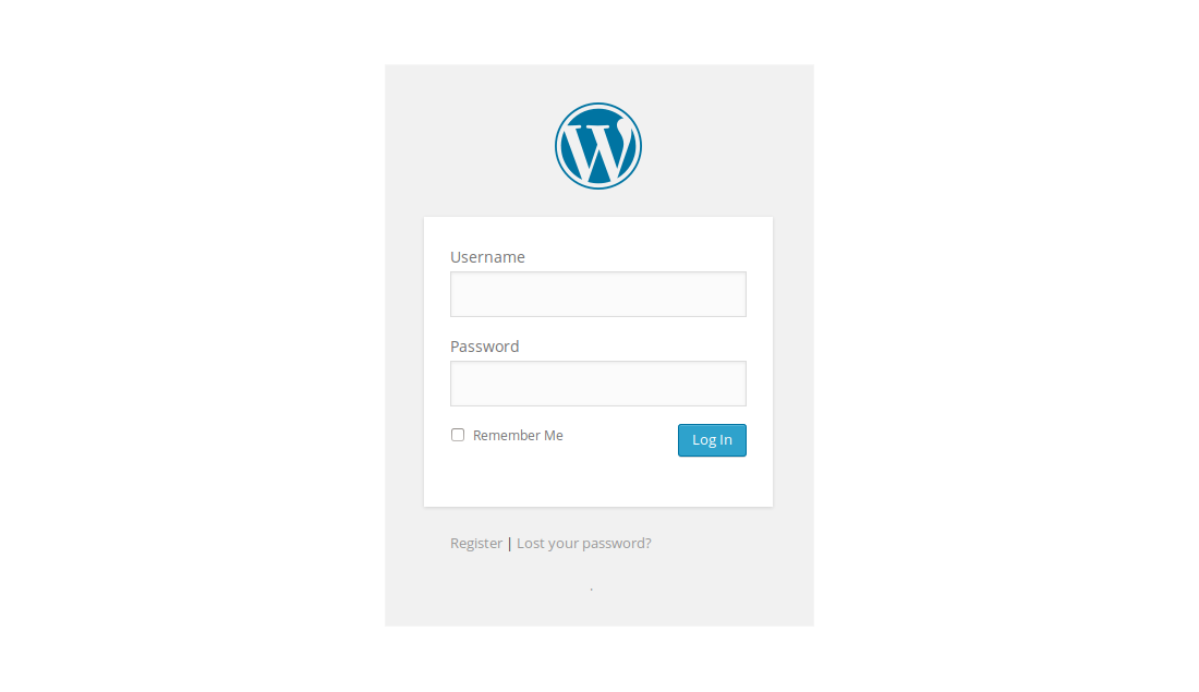 WordPress Login form