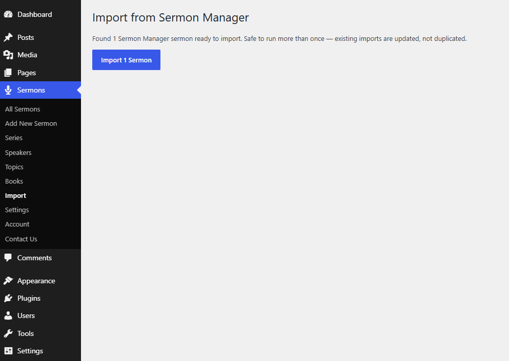 One-click import from Sermon Manager.