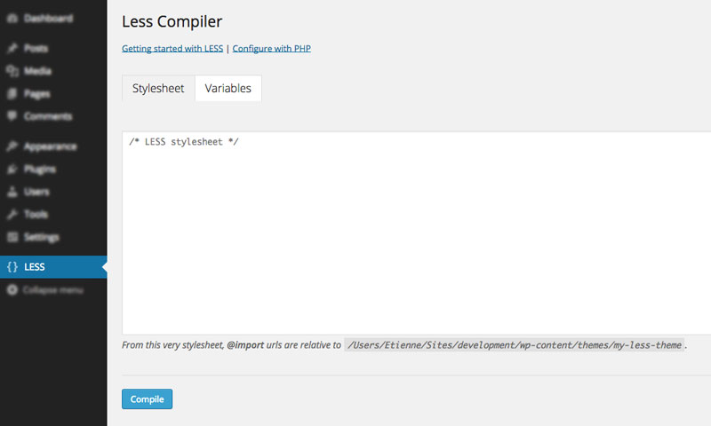 The 'Compiler' page