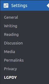 LGPDY plugin settings.