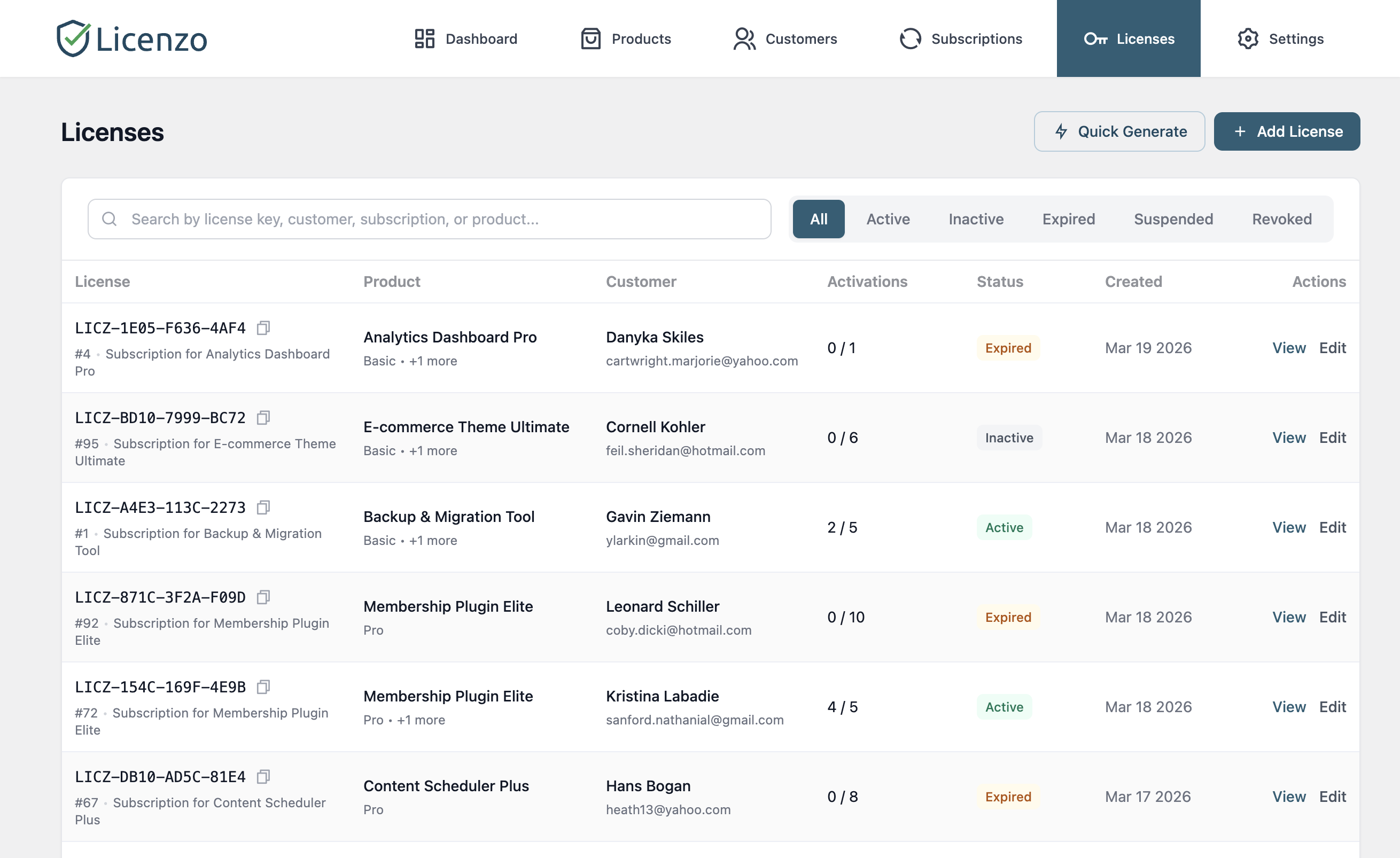 Settings – Configure general plugin settings.