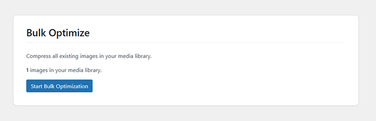 Bulk optimize feature with progress bar