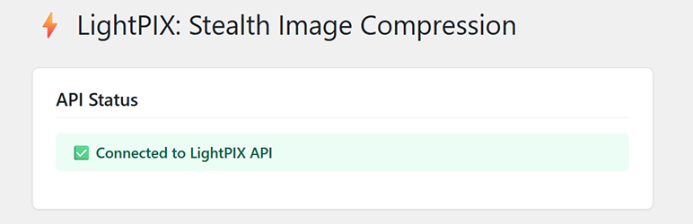 API connection status indicator