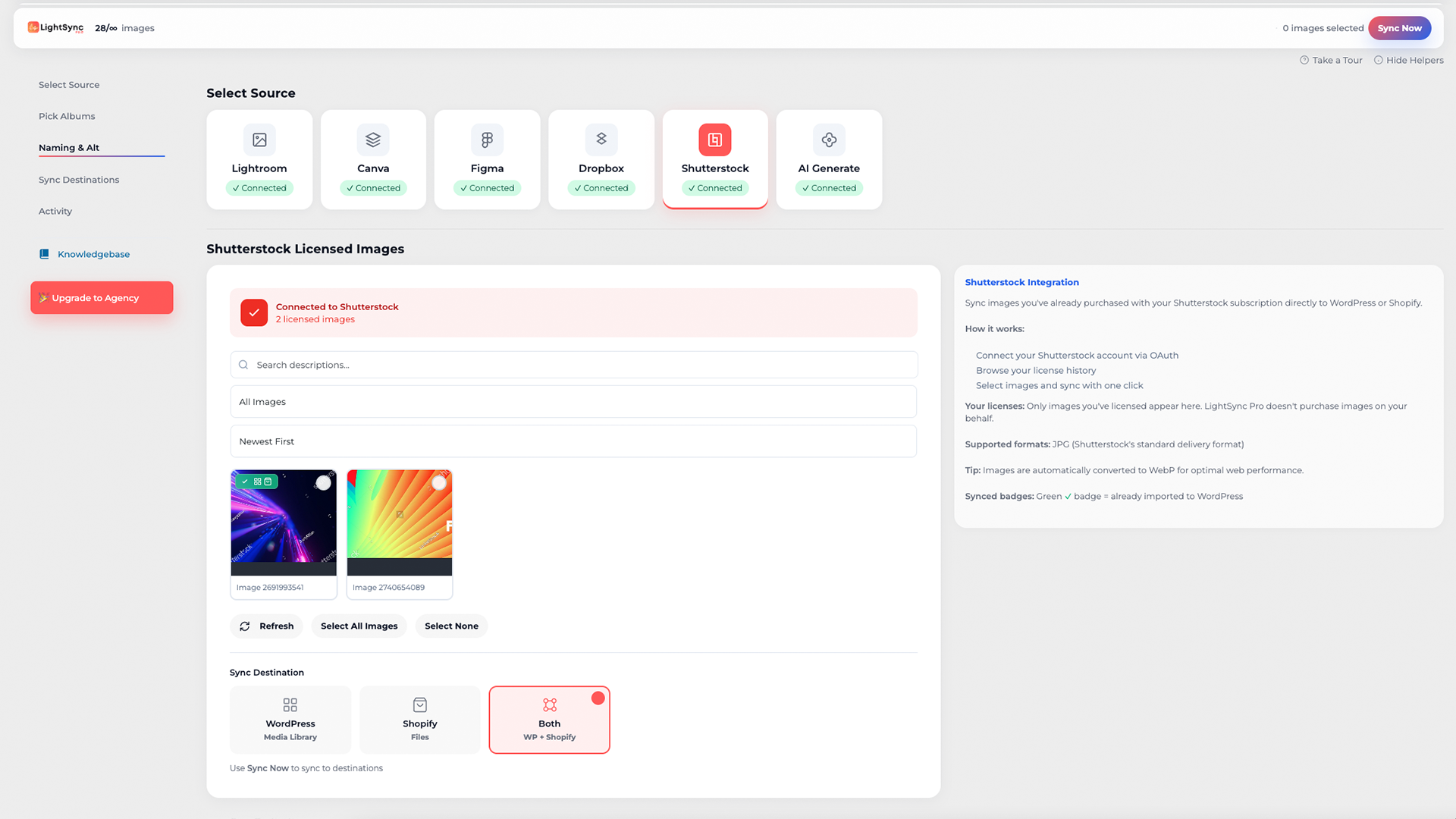 Shutterstock — Sync licensed stock images