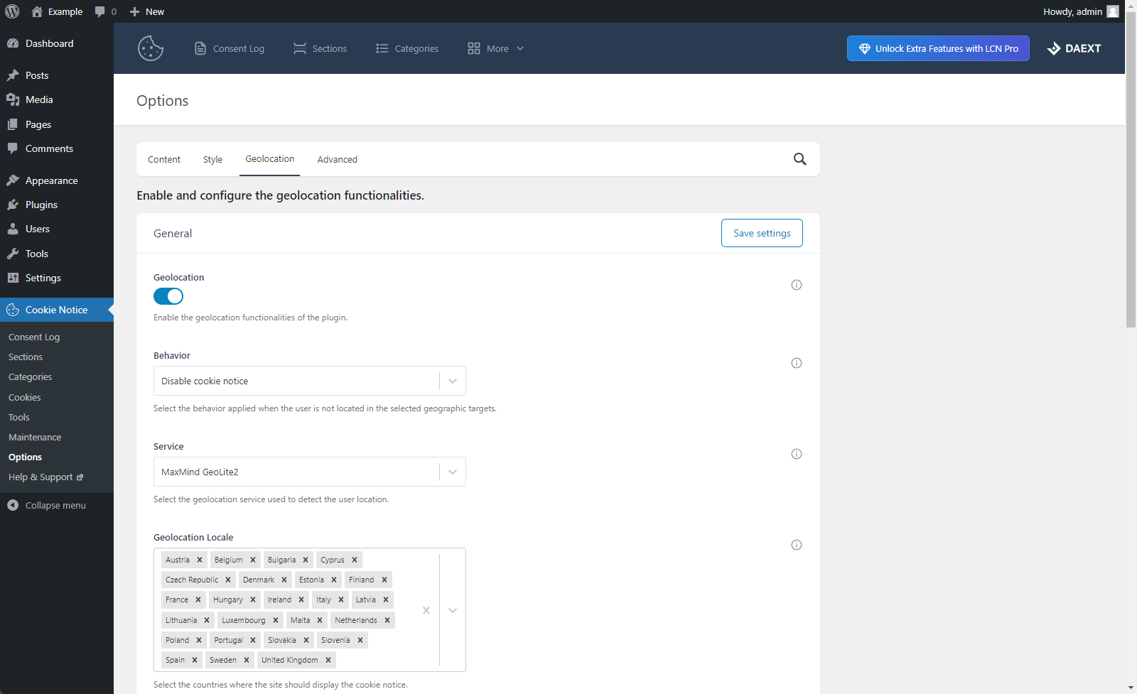 Perform bulk operations such as a complete plugin reset, deleting plugin statistics, and more.