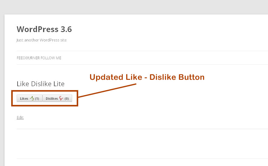 Liked Dislike Counter **Front Appearance.**