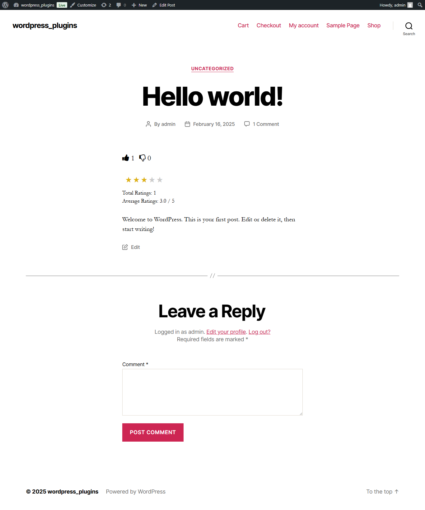 Post Page – Before Content