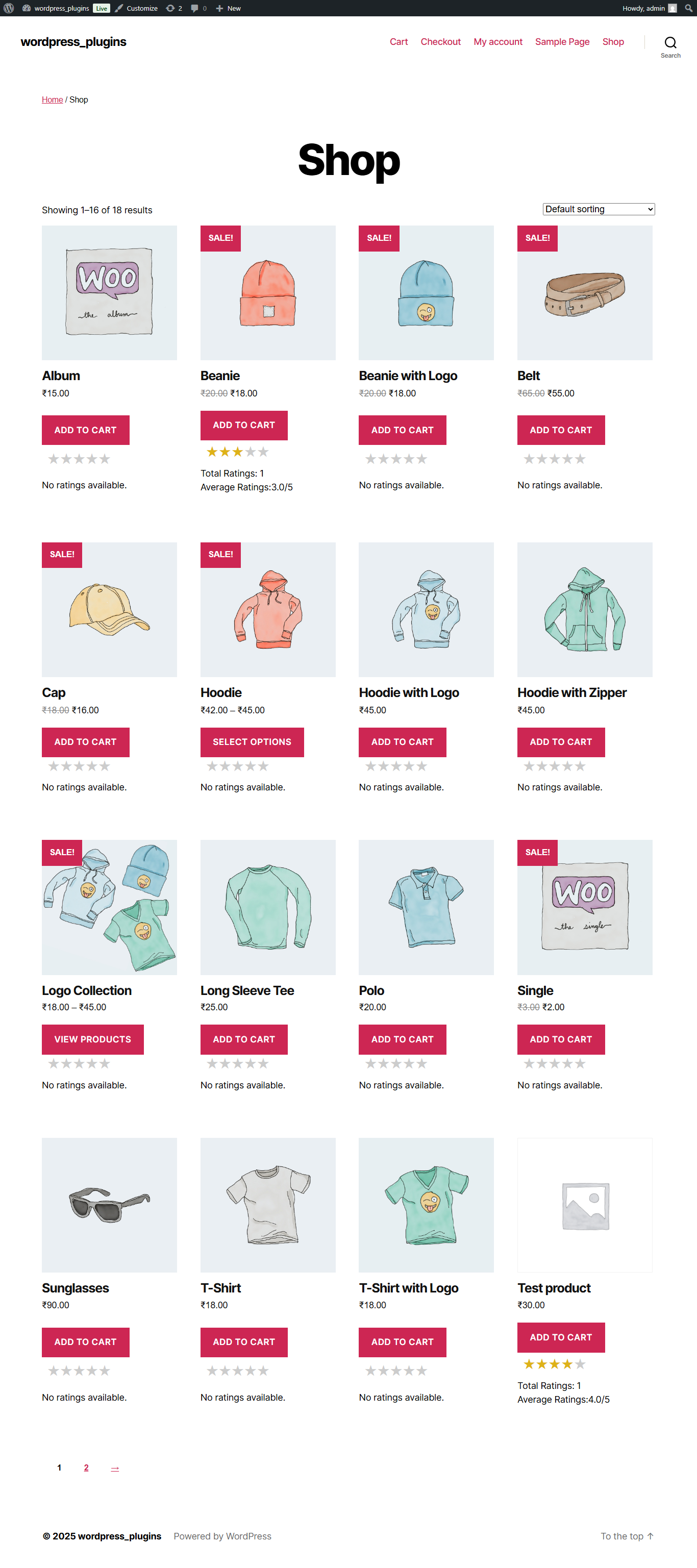 Shop Page – After Add to Cart Button