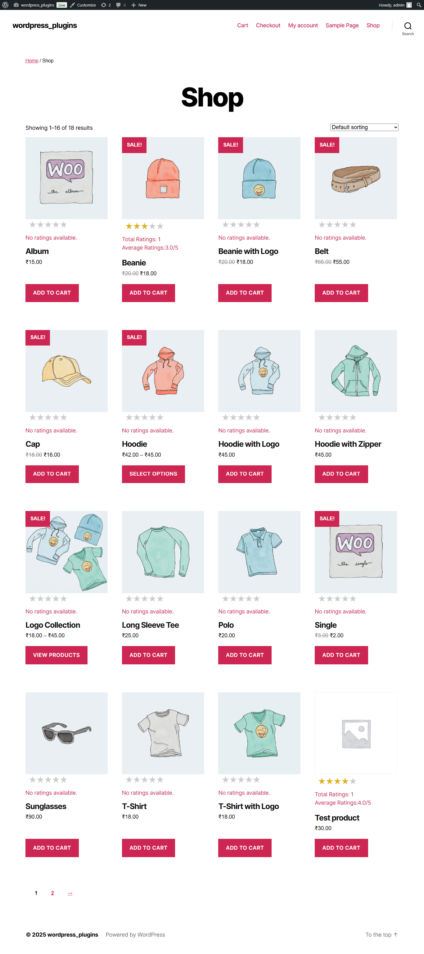 Shop Page – Before Add to Cart Button