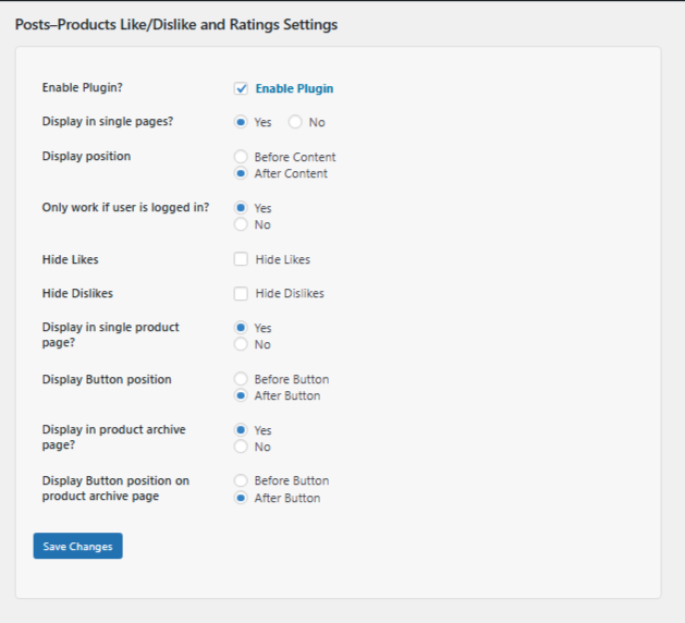 Admin Settings Page