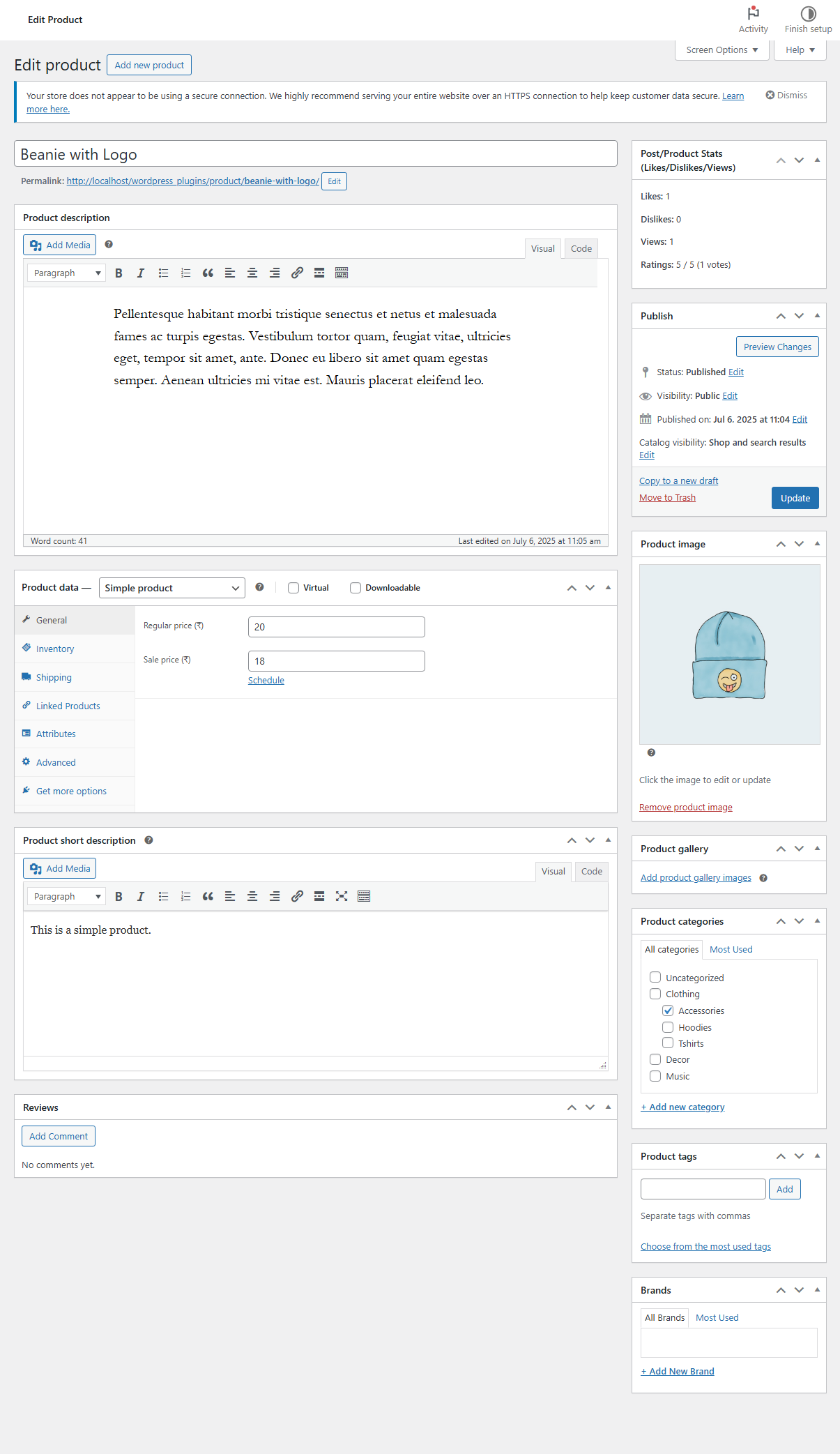 Frontend - User history data