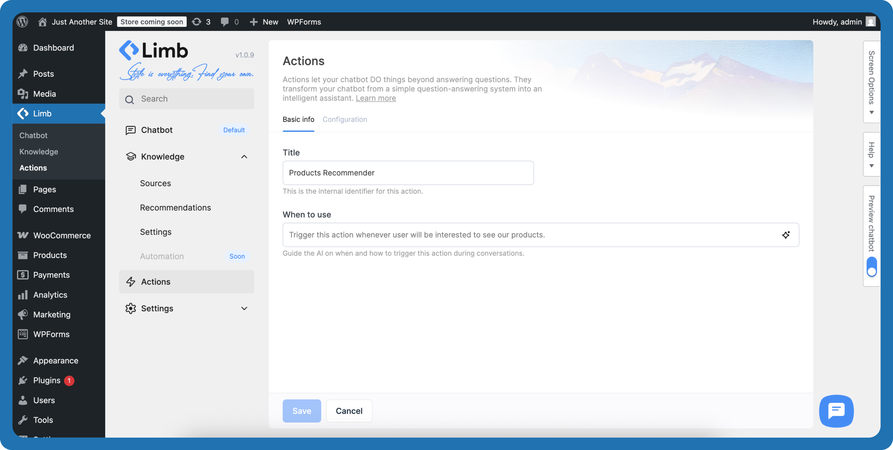 **Published Chatbot** - AI chatbot widget on website frontend