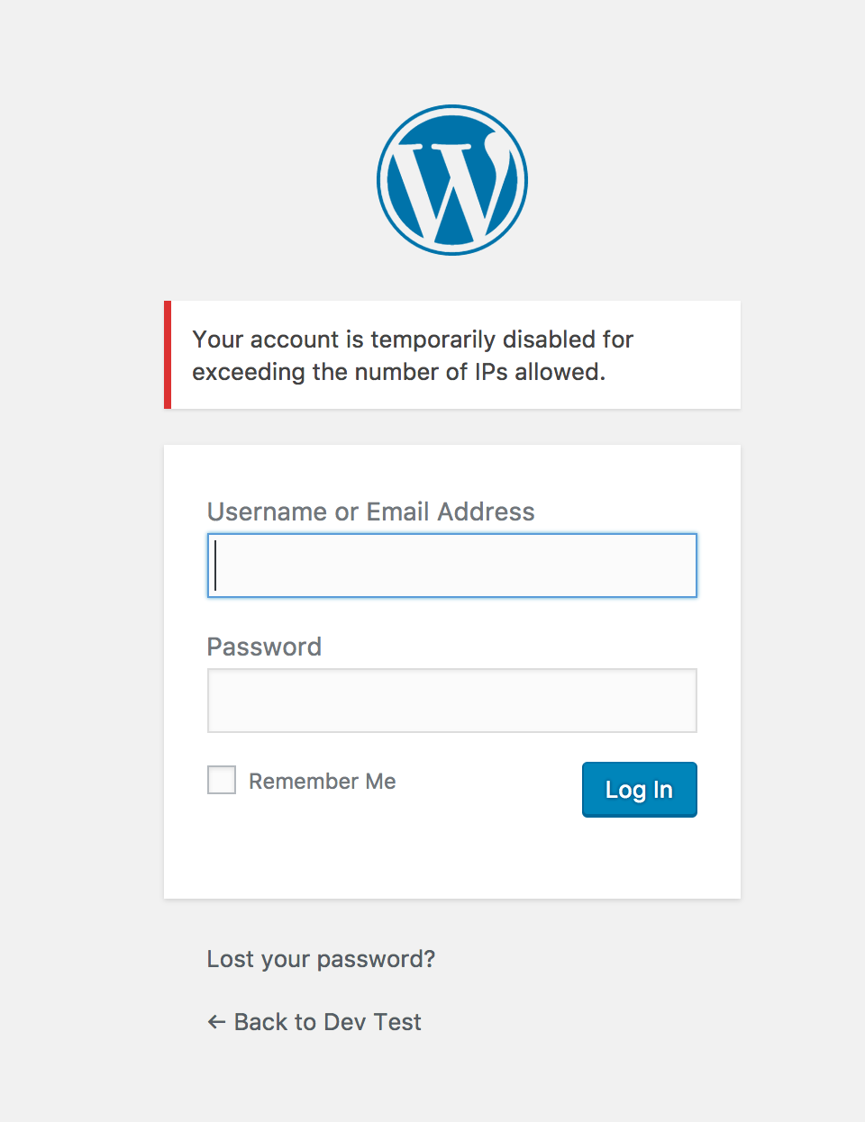 User message if exceeded attempts