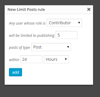 Adding or editing a new rule.