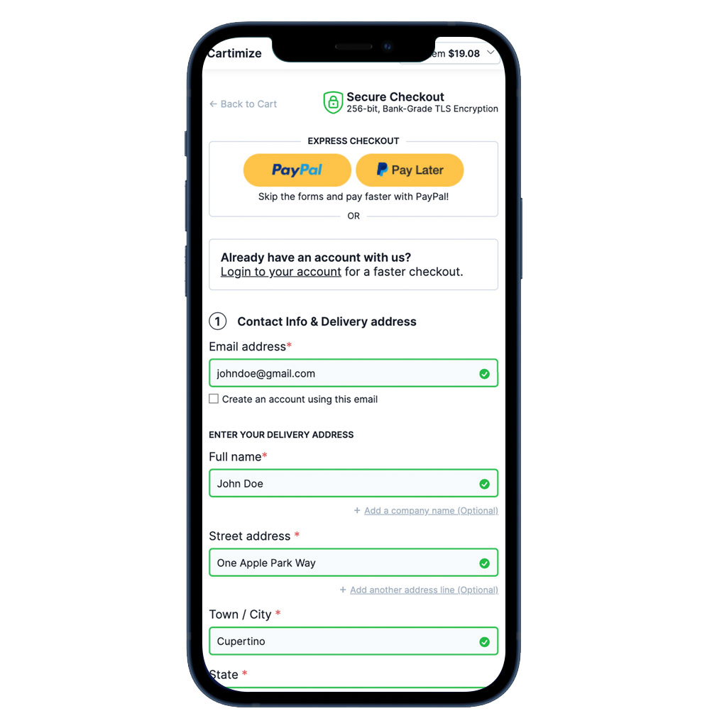 Mobile-first checkout, built from the ground up.