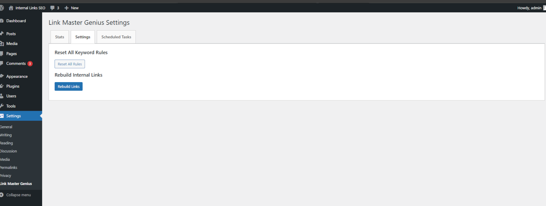 screenshot-3.png - Settings page with rebuild options.