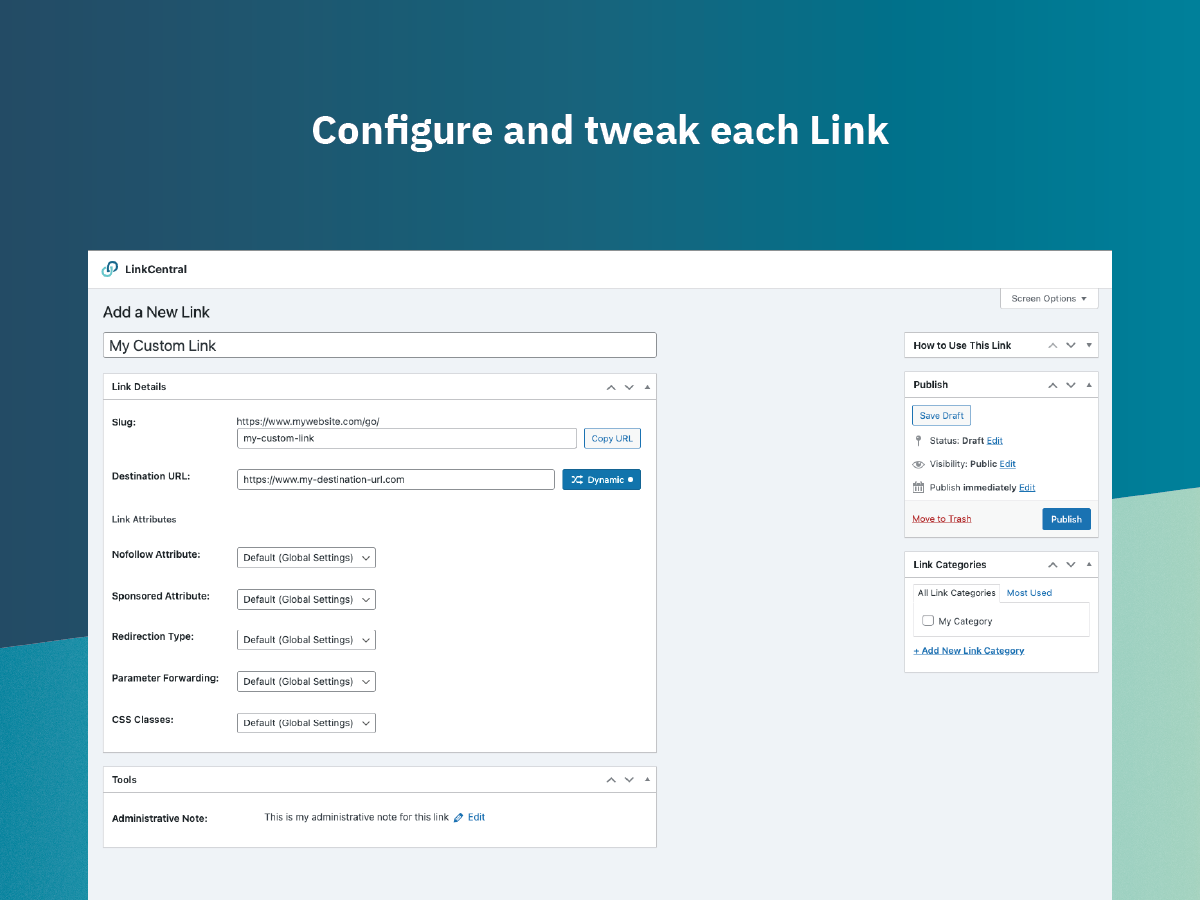 **Create New Links**: Manage your custom links effortlessly with our intuitive and user-friendly dashboard.