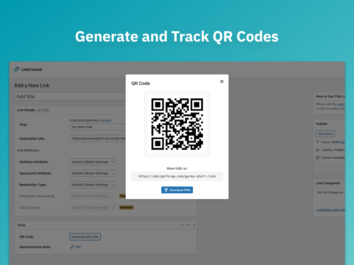 **QR Code Generation**: Easily create and monitor QR codes for your short links.