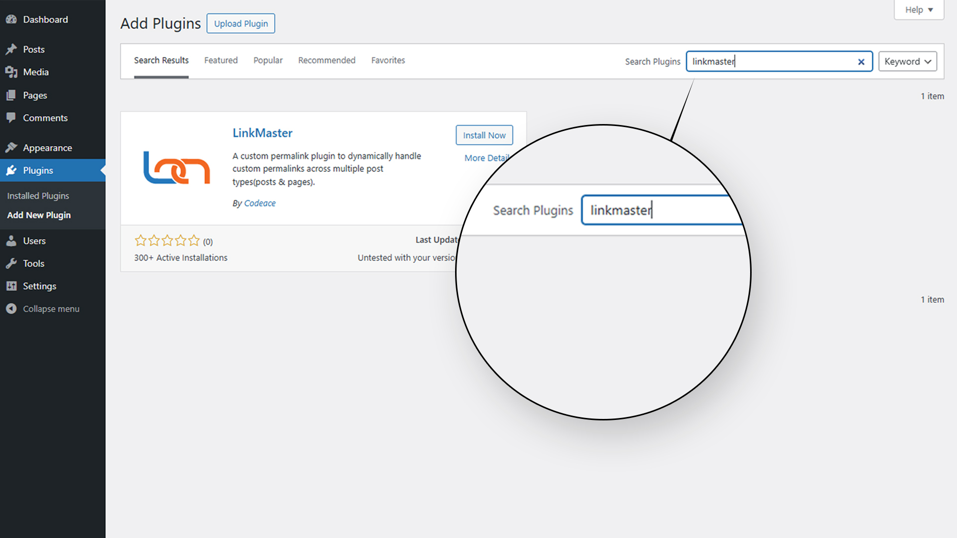 Search for the plugin in the plugin directory.