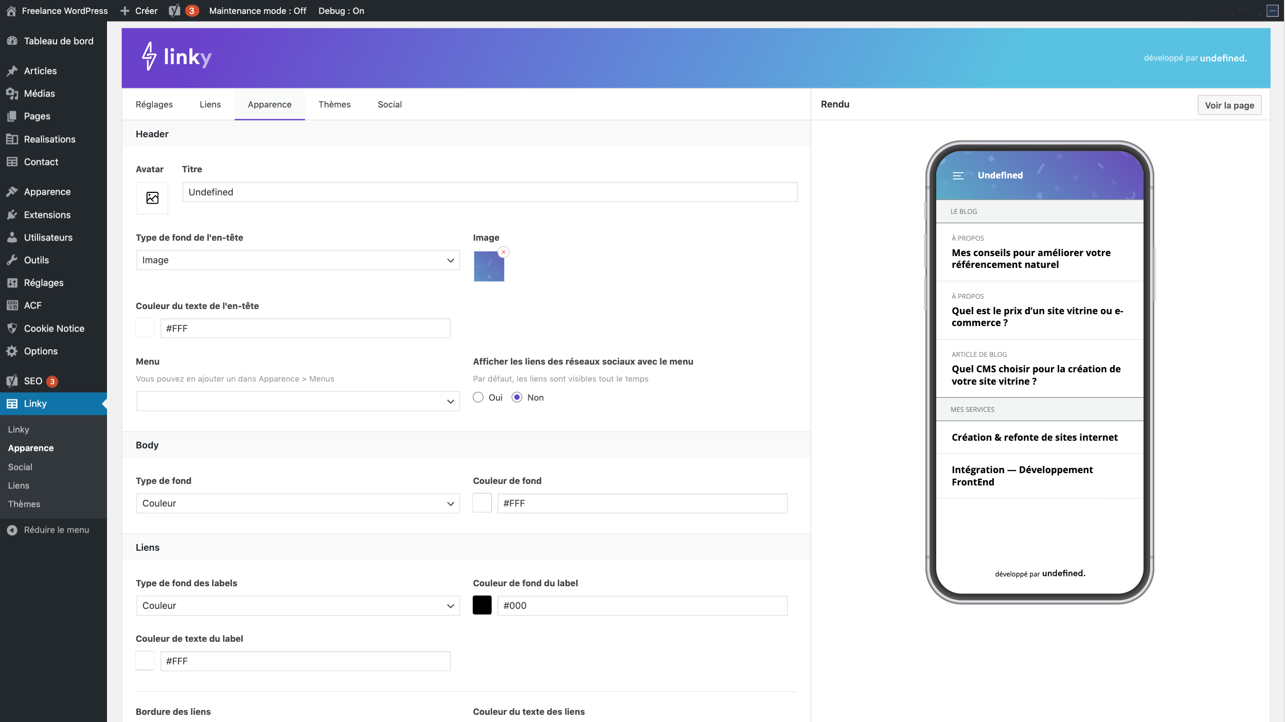 Add social links to your page