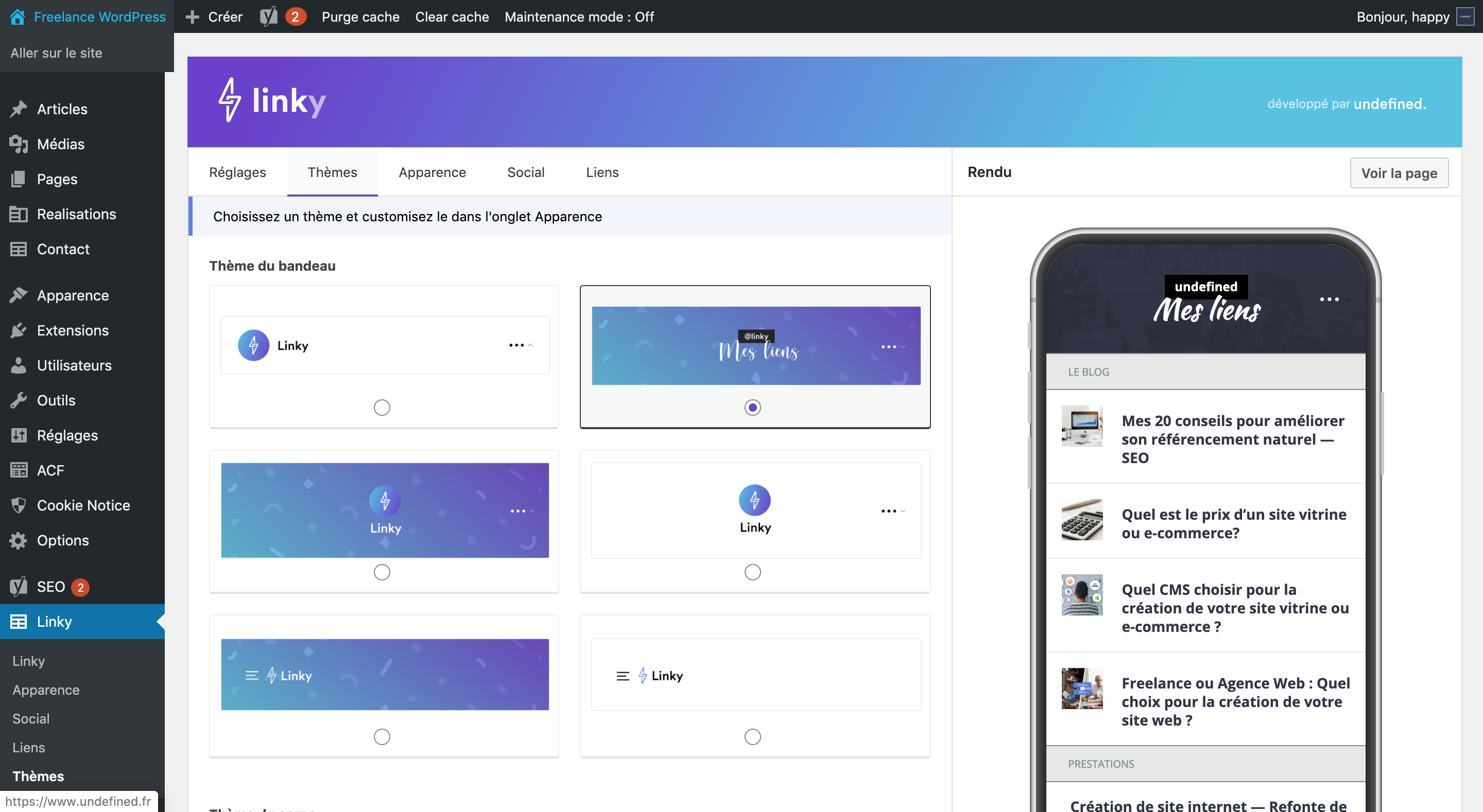 Add somes links and configure it