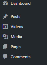 Where apear video type in dashboard