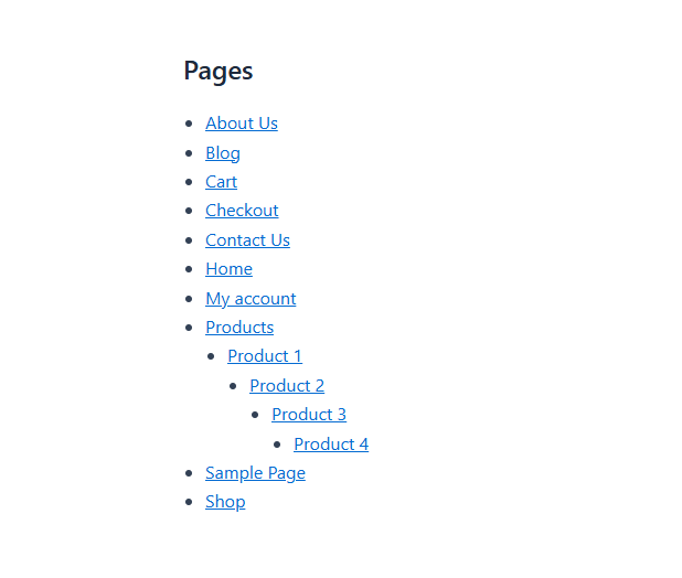 List Sub Pages View: Sample List.