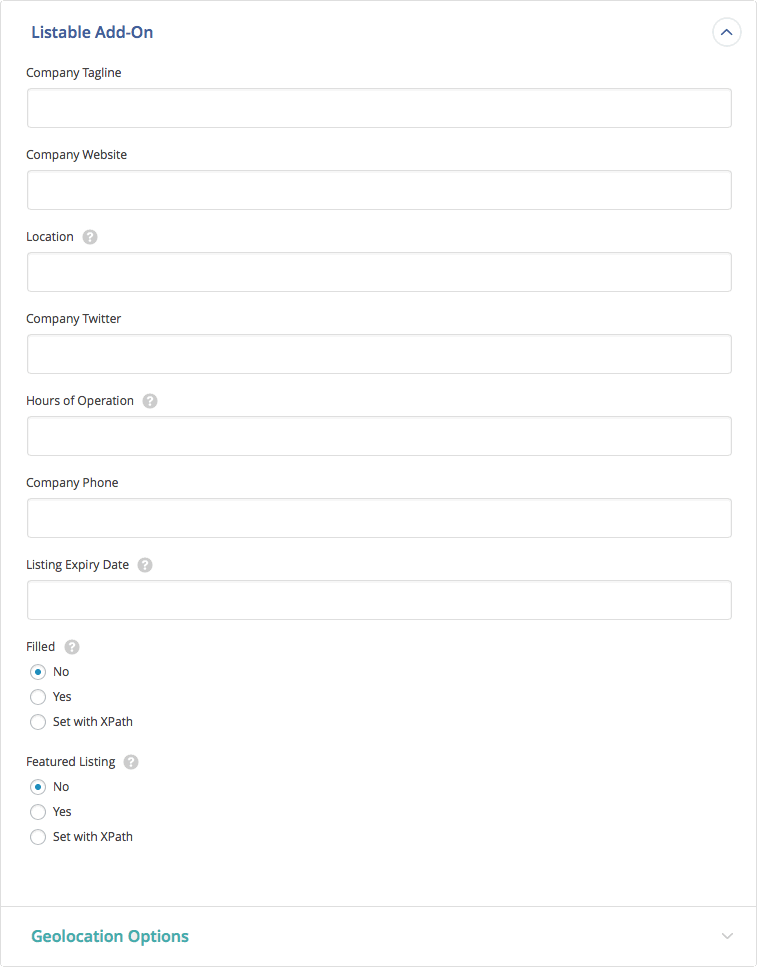 All Listable fields import