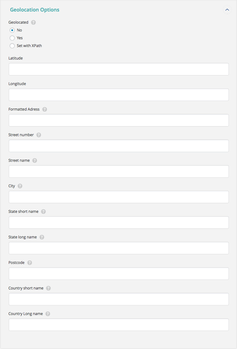 Dedicated section to geolocation listing import