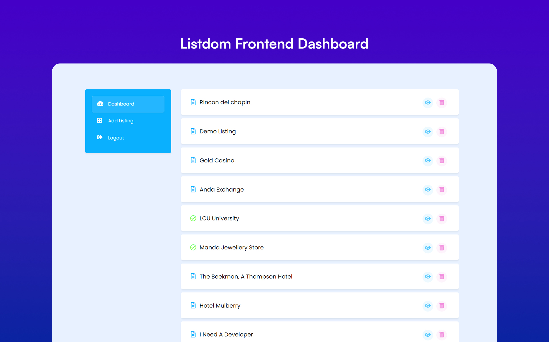 Listdom List View