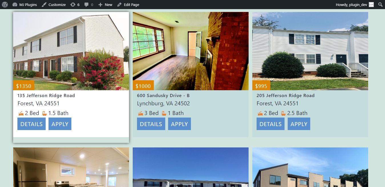 Interactive buildium rental listings