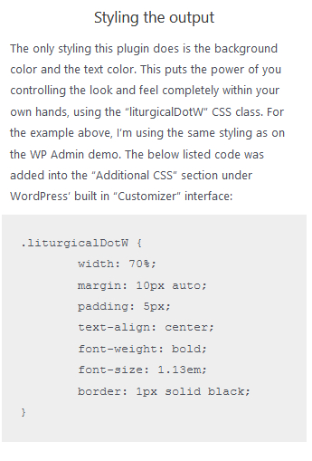 Styling the LDotW output via CSS class name