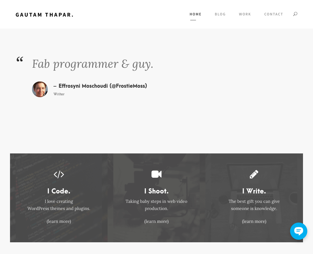 Chat bubble on website.