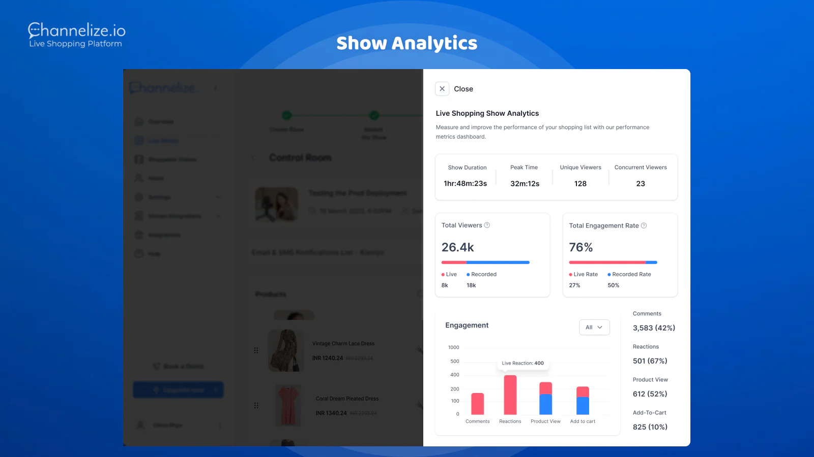 Showcasing Show Analytics via Dashboard