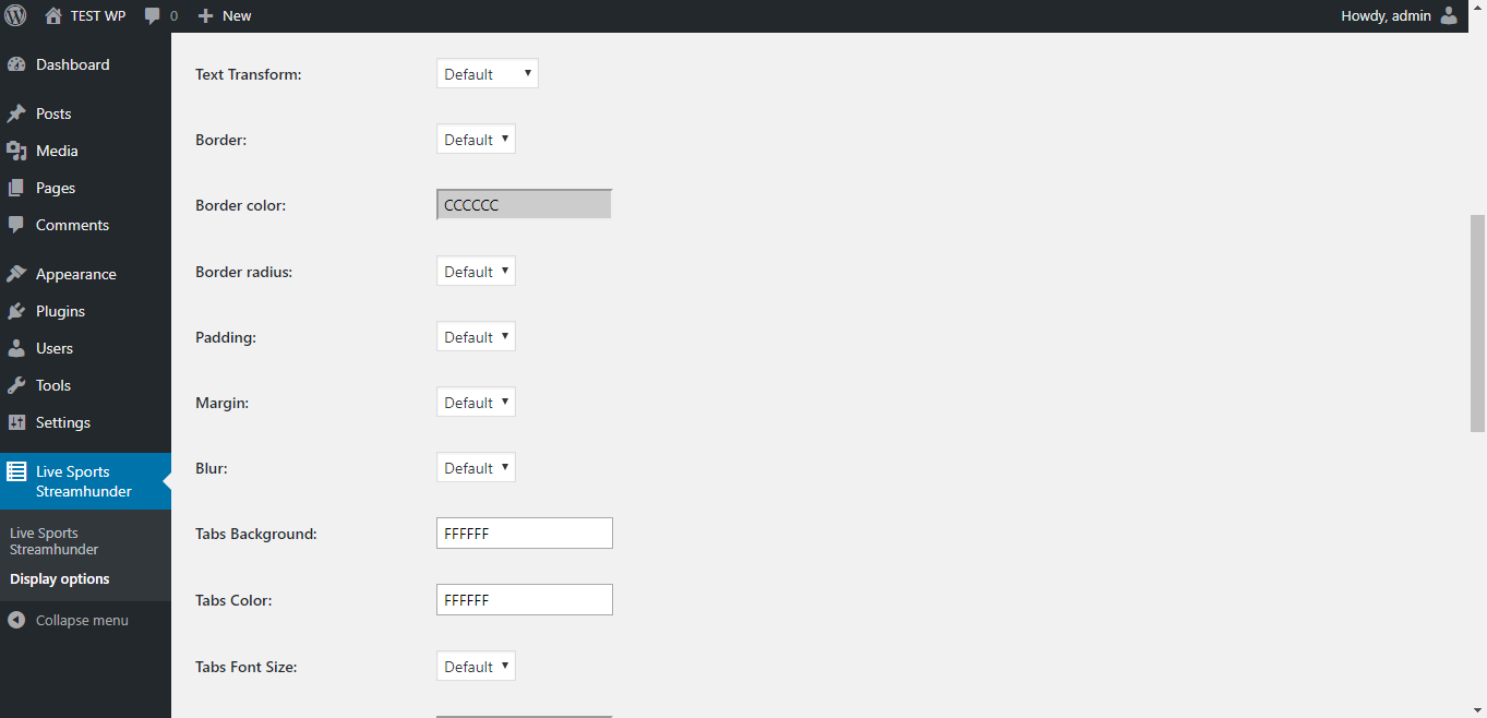 Display Options set your styles (2)