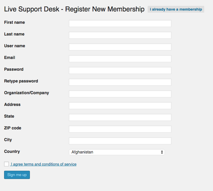 A screenshot of your account creation