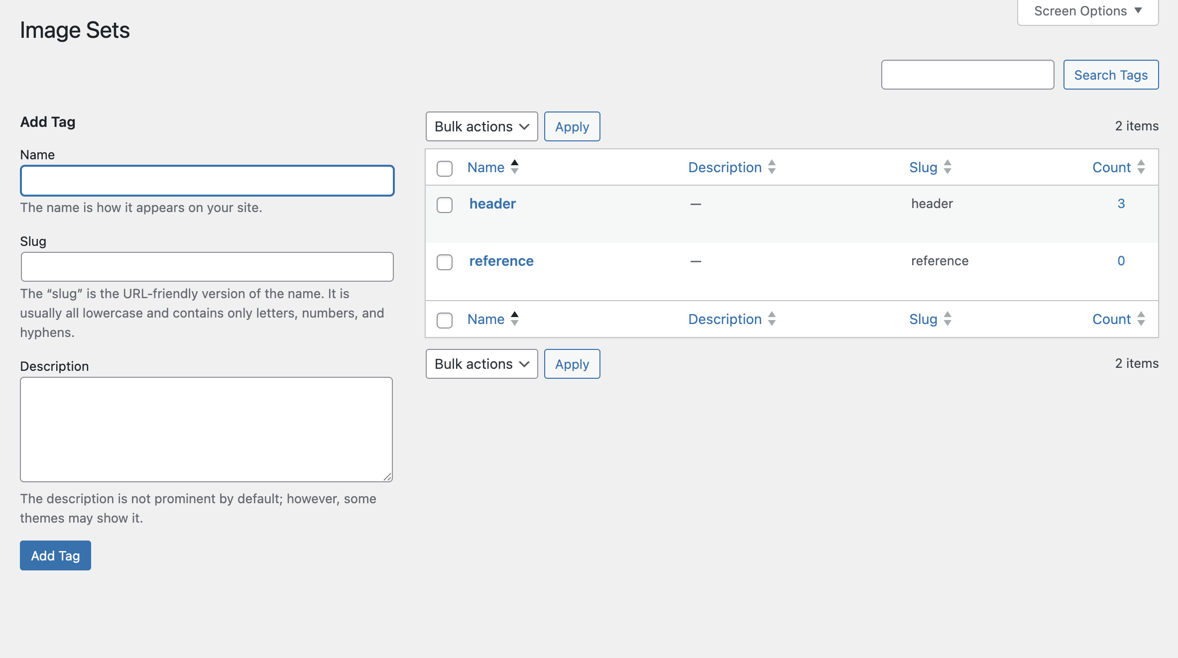 Filtering Media Library items by Image Set.