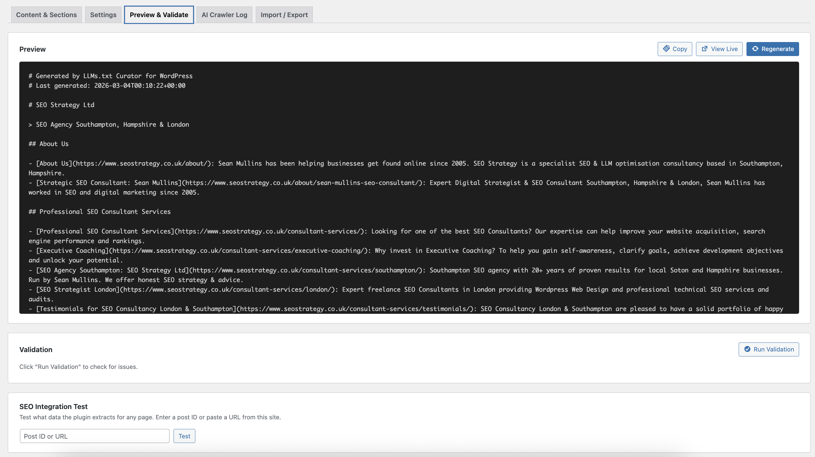 Settings -- Update Mode selector and Safety Mode validation card