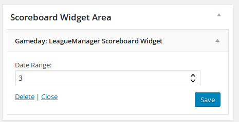 Widget form in widgets admin page.