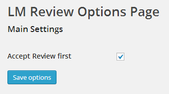 Review options page