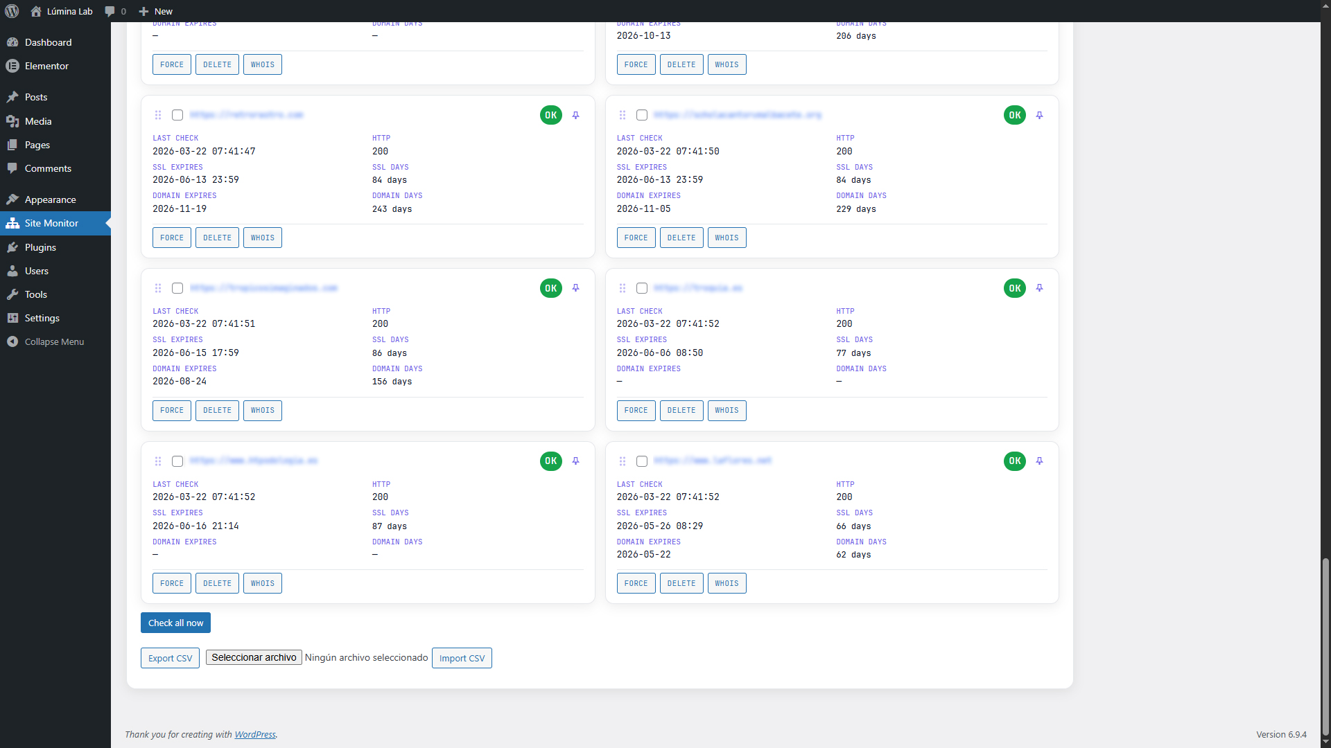 Main desktop and performance graphics in dark mode.
