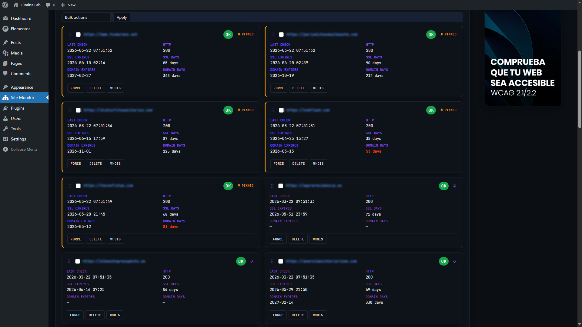 Response time statistics.