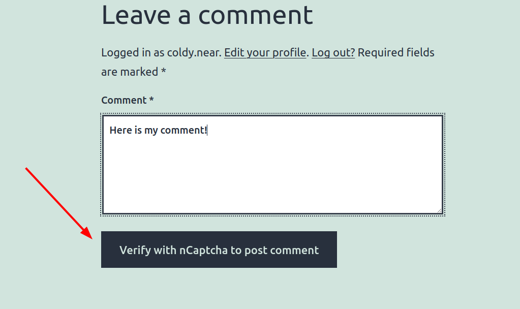 Fill the comment form and click verify with nCaptcha screenshot-5.png.