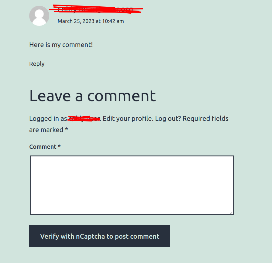 The comments will be shown in the comments section after reload screenshot-7.png.