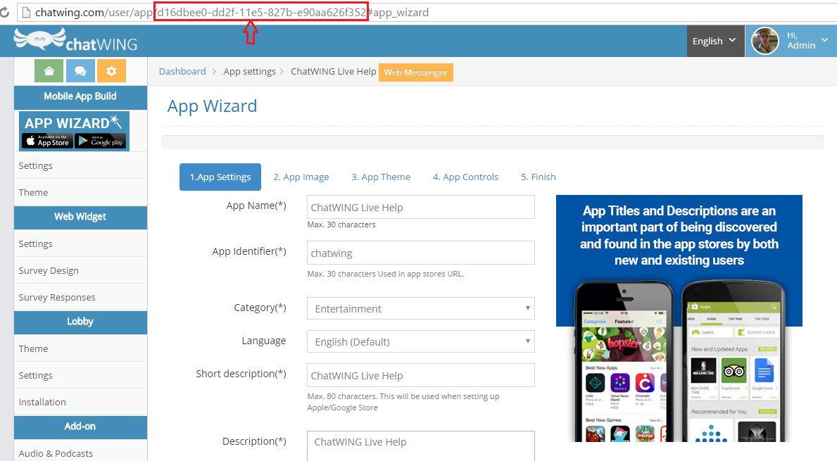 Built App List in chatwing