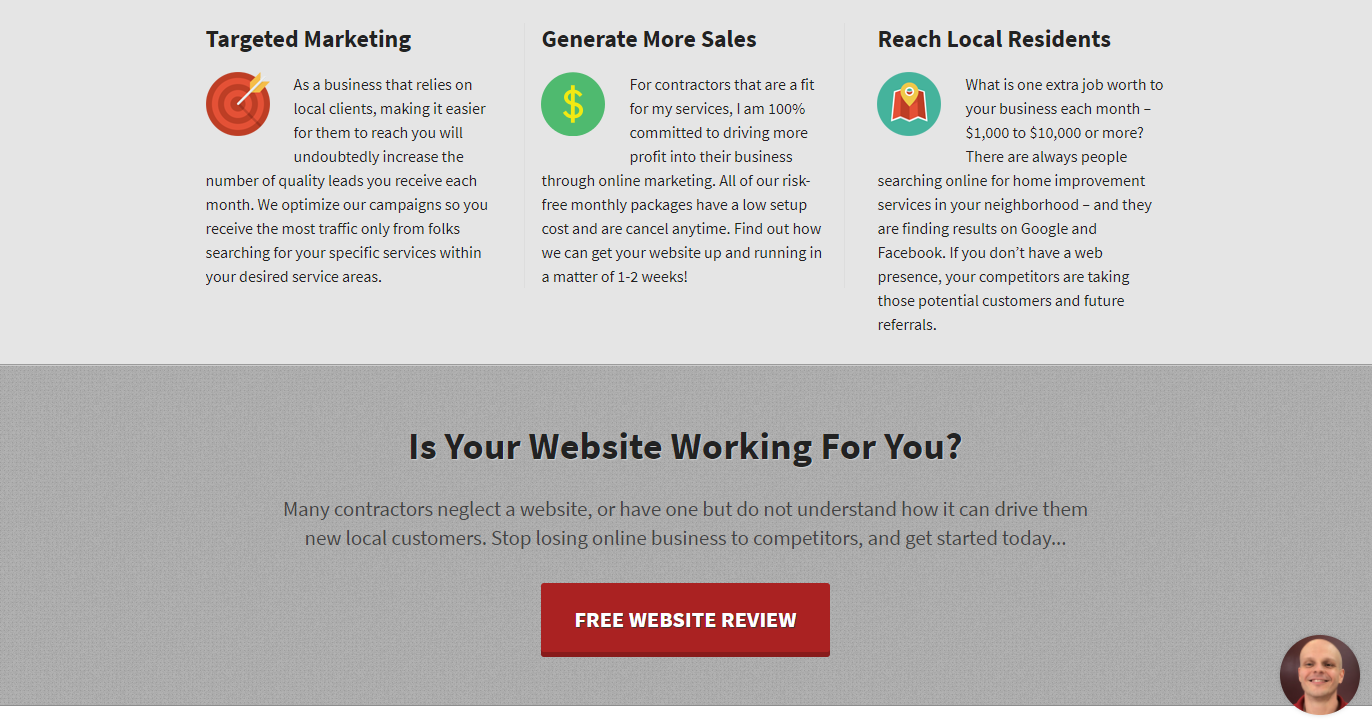 Sticky call-to-action button (bottom-right)