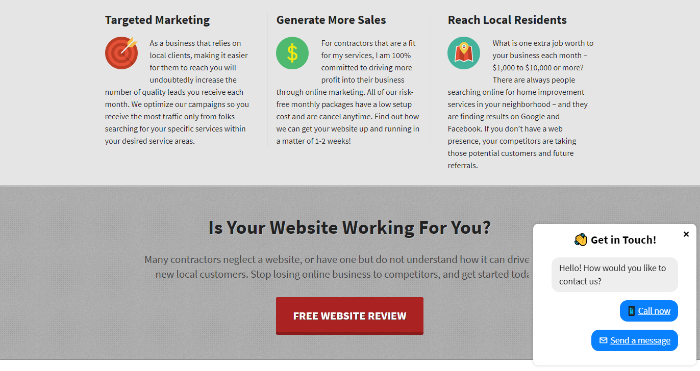 Sticky call-to-action after click