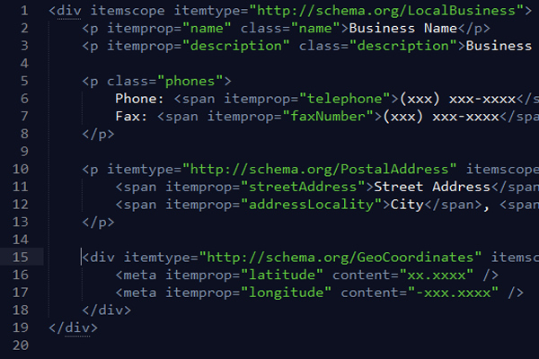 Schema.org Markup in Source Code